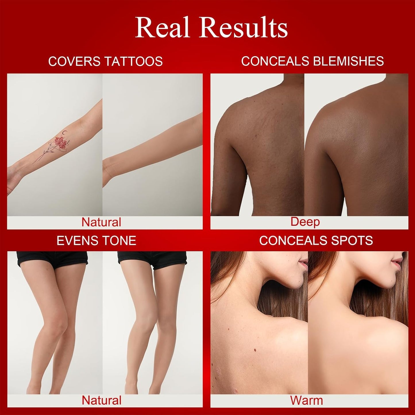 Tattoo Cover Up Makeup - Waterproof Full Coverage Body Foundation & Concealer | Bronze Shade