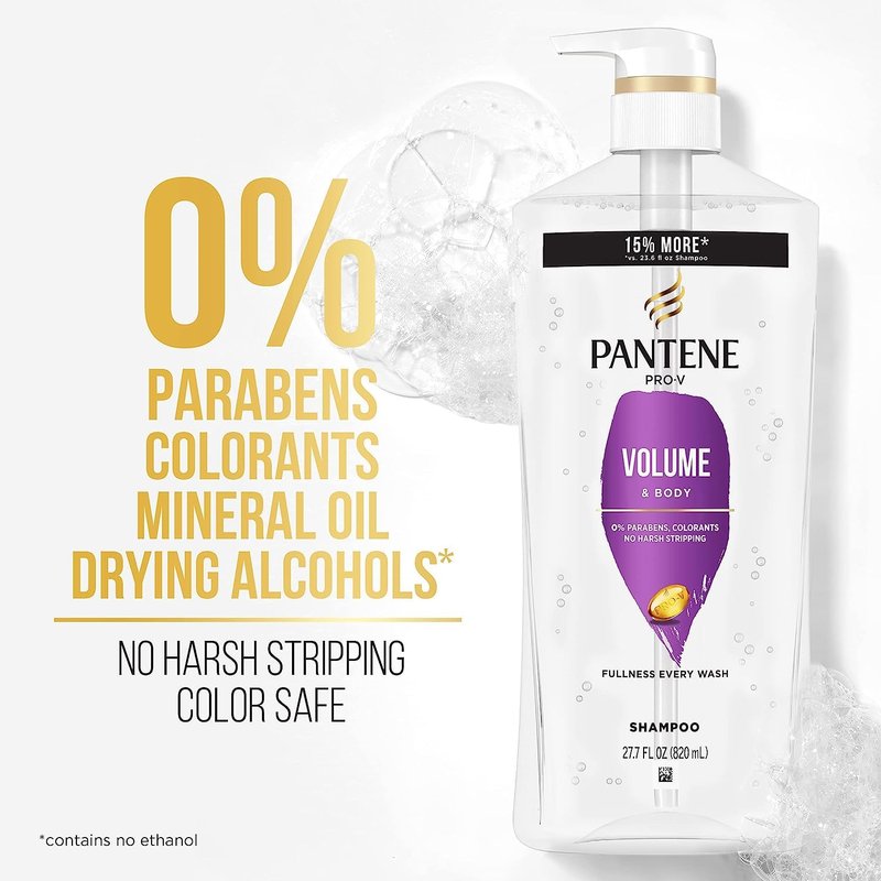 Pantene Volume & Body Shampoo, Conditioner & Treatment Set - Ideal for Fine, Color-Treated Hair