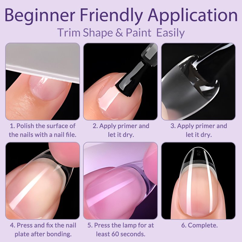 AddFavor Medium Almond Nail Tips, 480pcs Soft Gel Nail Tips Almond Shape Clear Fake Nails Full Cover Acrylic Nails Tips for Extensions Manicure Home DIY 15 Sizes