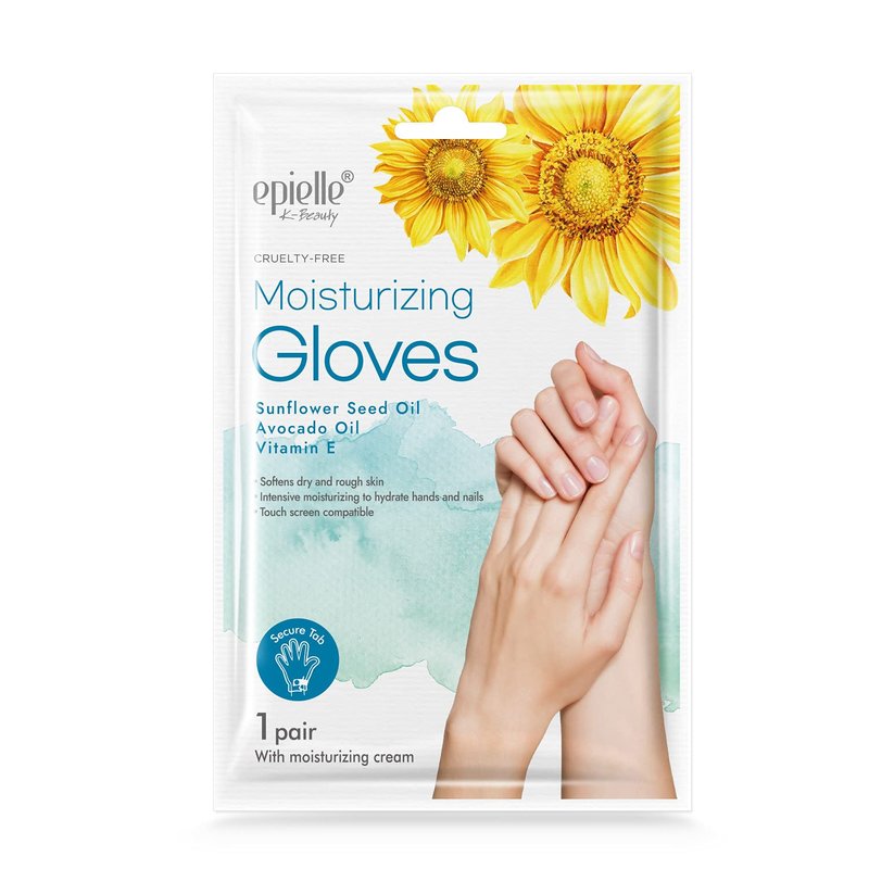 Epielle Hand Mask Set - Deep Moisturizing Gloves with Shea Butter for Dry Skin | 5 Pairs Spa Gift