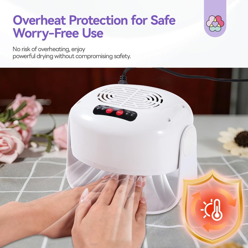 SAVILAND 600W Nail Dryer: Pro 6X Faster Drying with Dual Heating & Cooling Modes, Adjustable Angle Nail Fan for Salon Gel & Regular Polish (White)