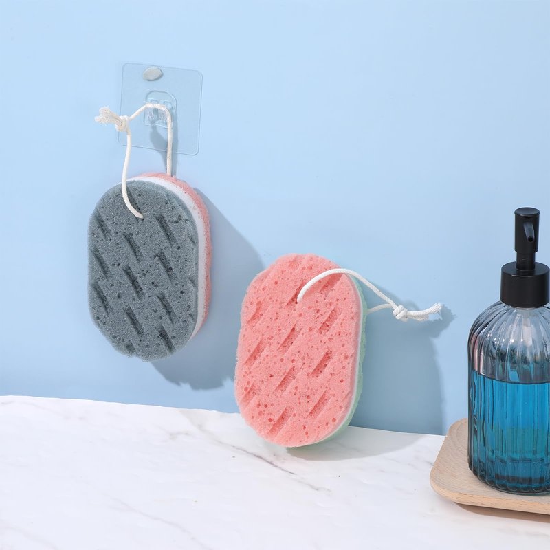 DOPENSPI 2 Pcs Soft Large Bath Sponges, 3 Layer Exfoliating Body Loofah Sponge for Shower Sponge for Women Men Bath Accessories