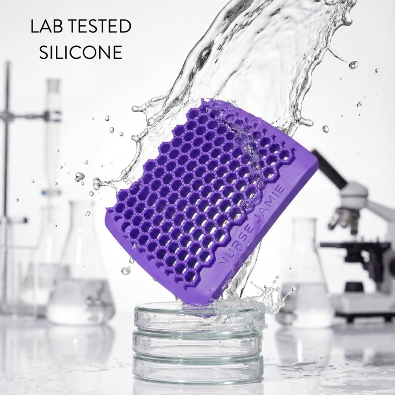 Nurse Jamie Exfoliband Silicone Loofah – Purple- Dual-Texture Exfoliating & Cleansing Tool for Smooth, Refreshed Skin