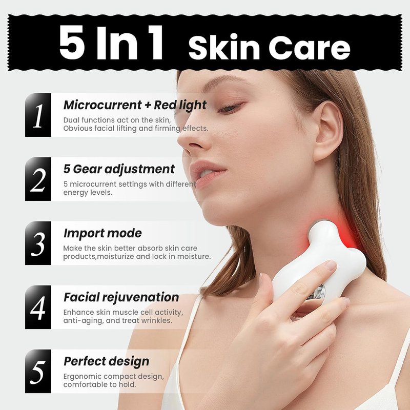 Microcurrent Facial Device - Red Light Technology for Lifting & Tightening Skin | Smart Photon EP-300