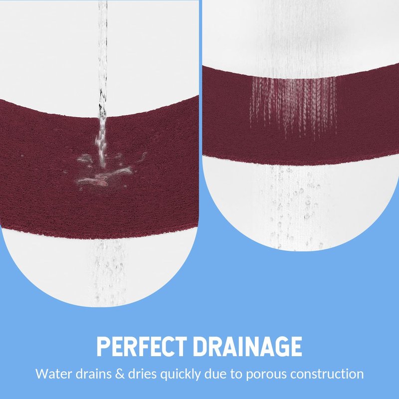 Hargiis Non-Slip Bathtub Mat, Anti Slip Shower Mat, Fast Drying Bathtub Mats, Foot Scrubber Mat, Anti Slip Mat for Tub, Floor, Bathroom, Kitchen, Home, Hotel (Wine Red 40"×16")