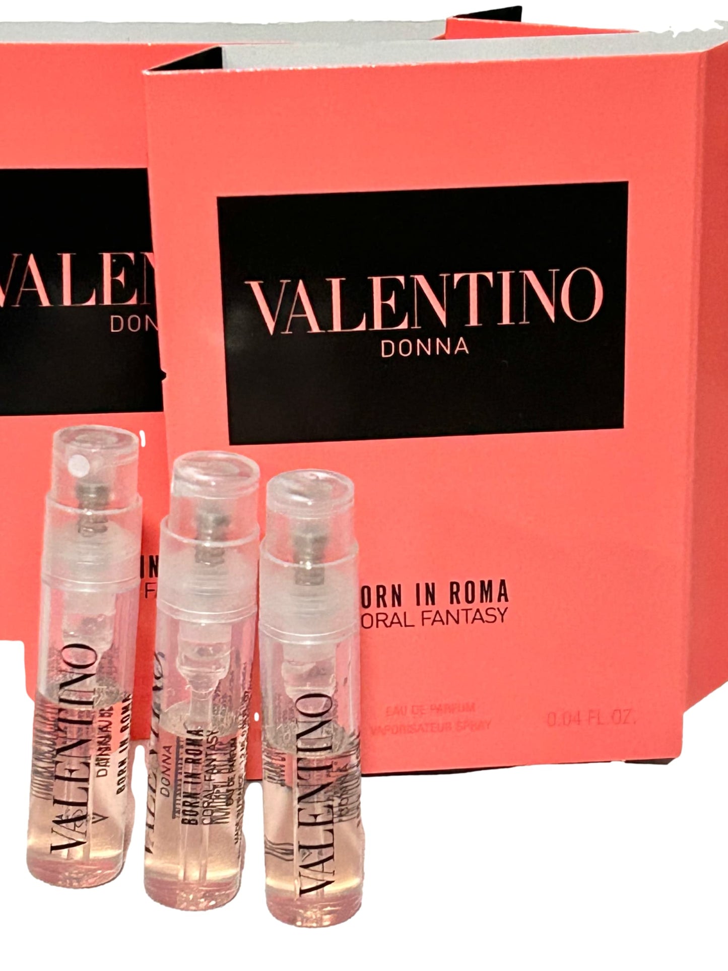 Valentino Donna Born In Roma Coral Fantasy for Women Eau de Parfum Vial Spray, 0.04 Ounce (pack of 3)