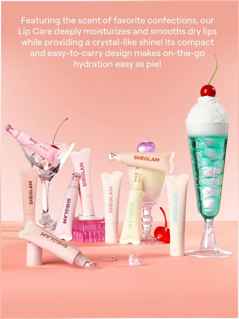 SHEGLAM Crystal Glaze Moisturizing Lip Gloss Hydrating Jelly Long Lasting Waterproof Plumping Lip Gloss-Vanilla Biscotti