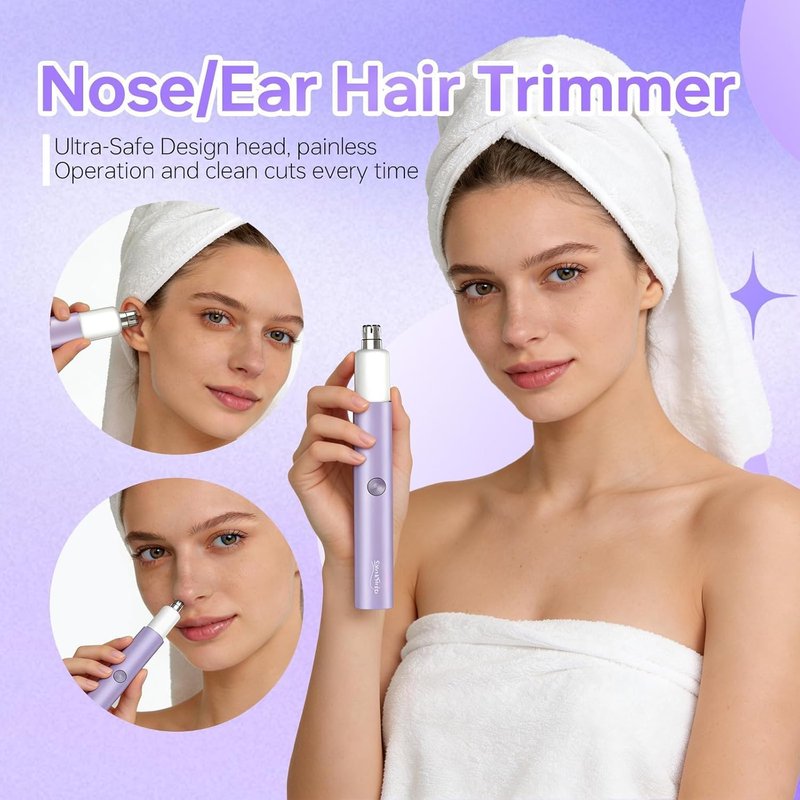 Regine Switzerland Nose & Eyebrow Hair Trimmer - Rechargeable Facial Hair Shaver for Women