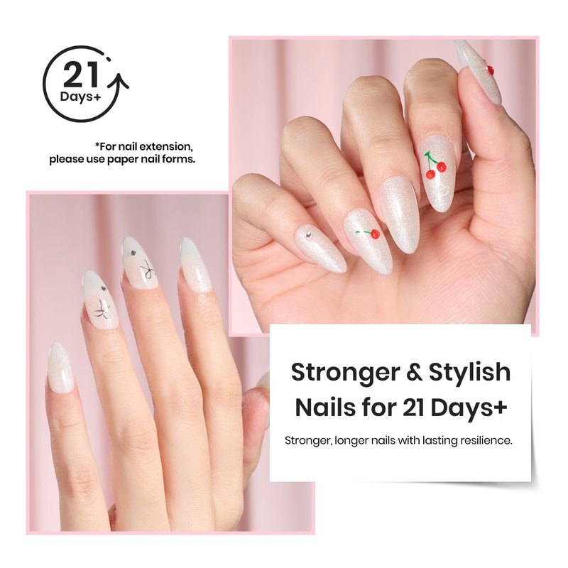 Beetles Builder Gel for Nails HEMA-Free,0.5 oz 8 in 1 White Glitter Builder Nail Gel,for Thickening Apex Building Strengthener Extension, LED UV Lamp Galaxy Whispers Color DIY Salon for Begginer