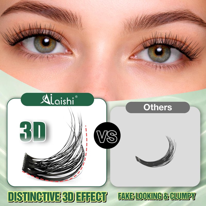 AILAISHI Wispy Lash Clusters Kit Natural Eyelash Clusters 10-18mm Lash Extension Kit 120pcs D Curl Manga Eyelash Extensions Kit with Lash Bond and Seal, Remover, Tweezers for 3D DIY （MIX1-1-L）