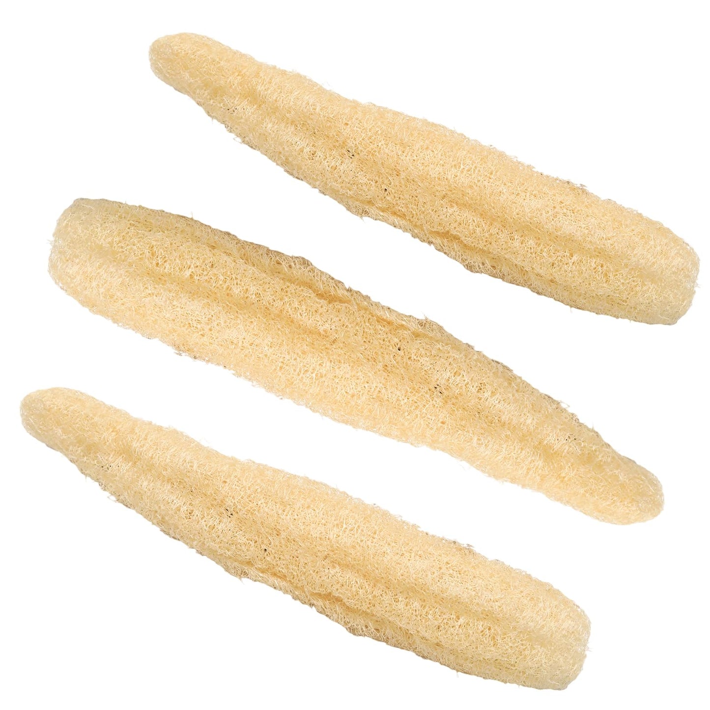 Wuyituart 13.8-15.7 Inch Natural Loofah Sponge 3 Pack Organic Reusable Shower Loofah Exfoliating Body Scrubber