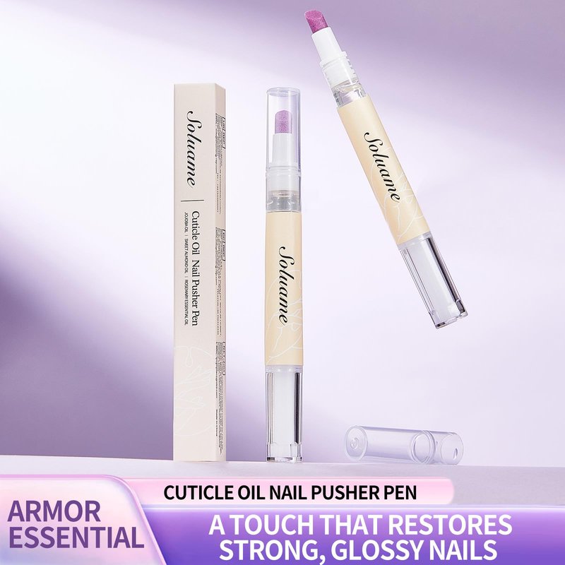 NIZENTA 45° Ceramic Cuticle Oil Pusher Pen Dual-action Cuticle Oil Pen Gently Exfoliates and Nourishes Nails Suitable for Hangnails, Dryness, Cracks Nails Moisturises, Strengthens and Adds Shine,2ml