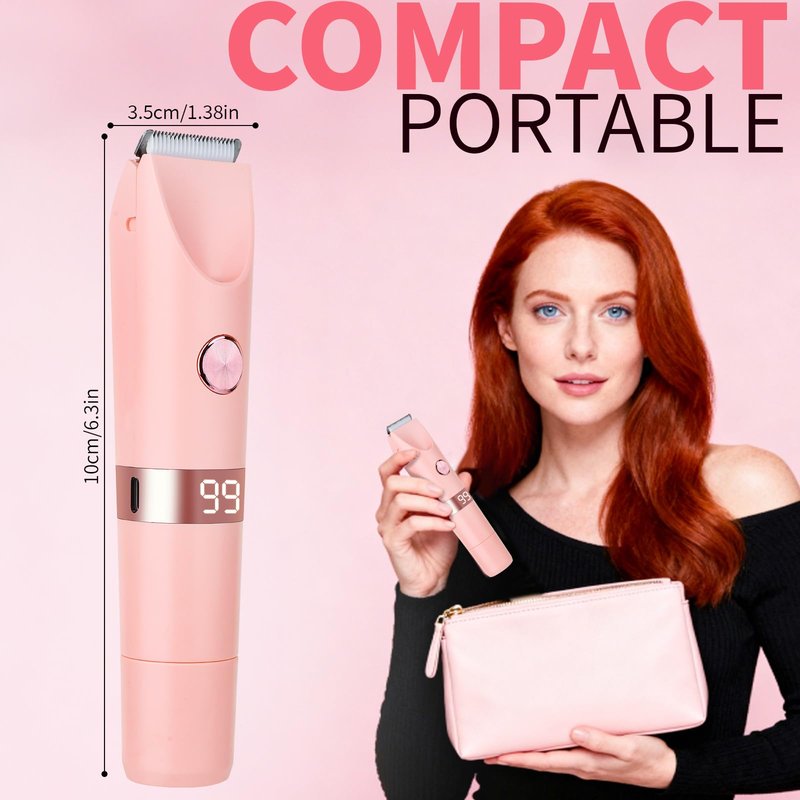 Beanify Wet & Dry Electric Razor for Women Men,4 in 1 Rechargeable Led Display Electric Shaver and Facial Hair Remover,Painless Ladies Body Razors for Nose Face Body Leg Bikini Arm Hair (Rose)