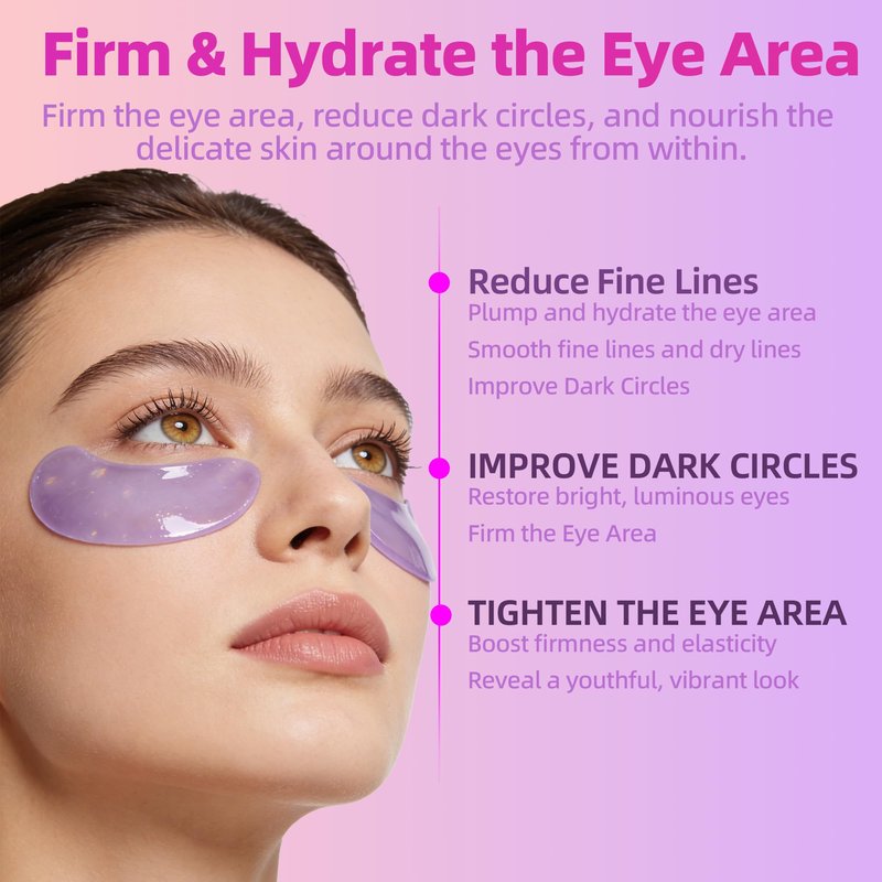 Aero Zen Lavender Collagen Under Eye Patches, Hydrating Gel Eye Masks with Hyaluronic Acid for Dark Circles, Puffiness, Under Eye Bags & Wrinkles, Ideal Beauty Gift for Women, 24 Pairs