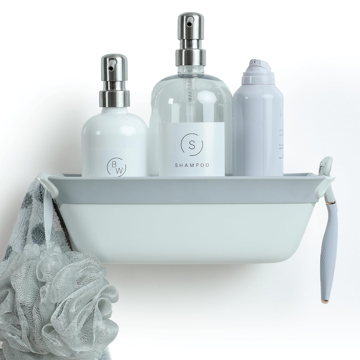 SlipX Solutions Shower Organizer Caddy, Sturdy Storage Organizer, Power Lock Suction Cups, Holds up to 22 Pounds, Tool Free, Drill Free, Removeable, Perfect for RV, Dorm, & Bathroom (White)