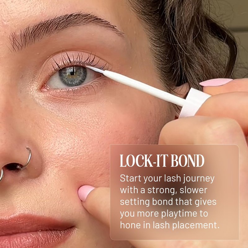 Lilac St - Lock-It-Bond (Clear) - Beginner Lash Cluster Glue - Brush Tip Applicator - Strong Hold & Easy Removal - Waterproof - Sensitive Eyes Safe - Cruelty Free, Vegan, Women Founded - 0.16 fl oz