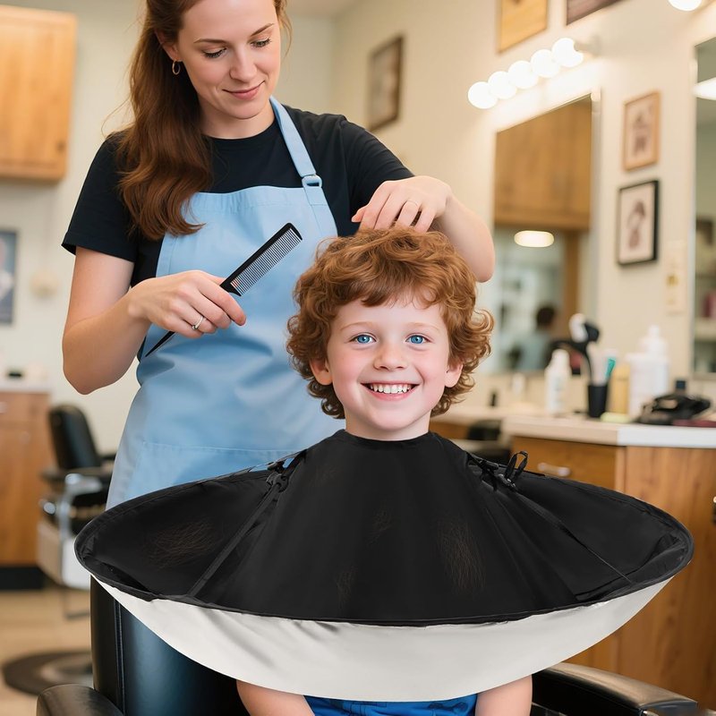 Hair Cutting Cloak Cape - Professional Adjustable Haircut Cape for Adults & Kids | Foldable Design for Home Salon Use