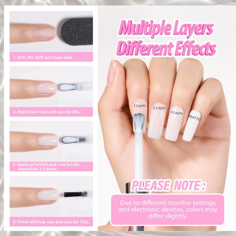 Makartt Milky White Gel Nail Polish: 15ML Hema-Free Neutral Jelly White Nail Polish Sheer Translucent Effect Soak Off UV LED Nail Art Manicure DIY Home Salon Gift for Women