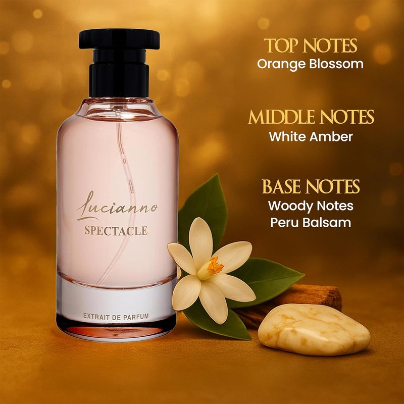 Lucianno Extrait De Parfum 100mL - Long Lasting Unisex Fragrance | Oriental Spicy Scent with Orange Blossom & White Amber