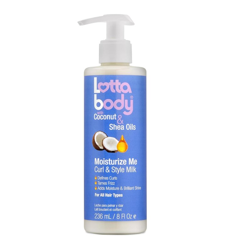 Lottabody Moisturize Me Curl & Style Milk - Coconut & Shea Oils for Frizz Control | 8 oz