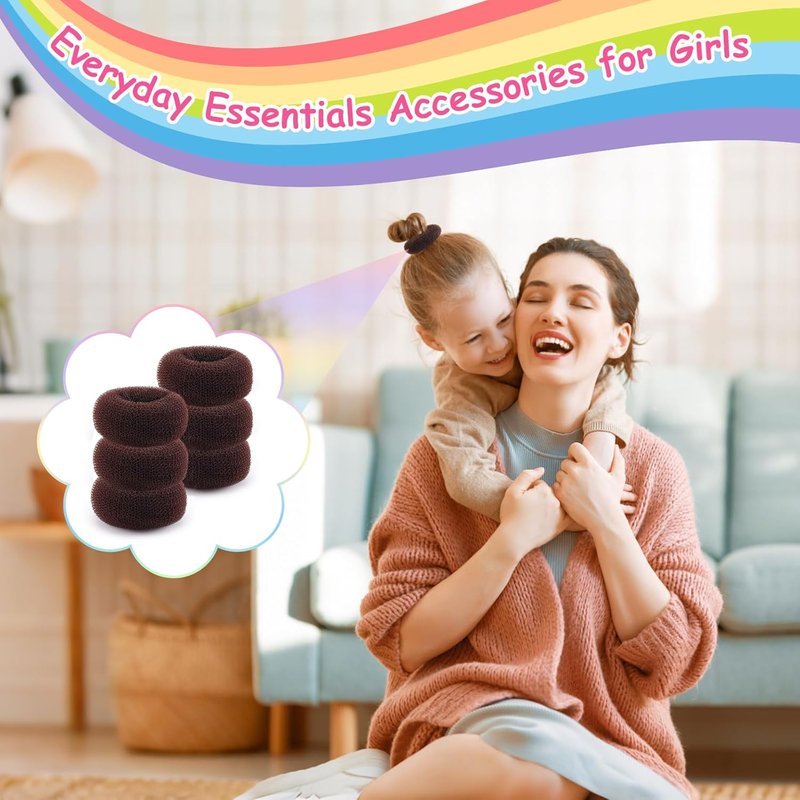 Hair Bun Maker for Kids - 2 Inch Extra Small Chignon Sock Forms | 6 PCS Bun Accessories for Teen Girls