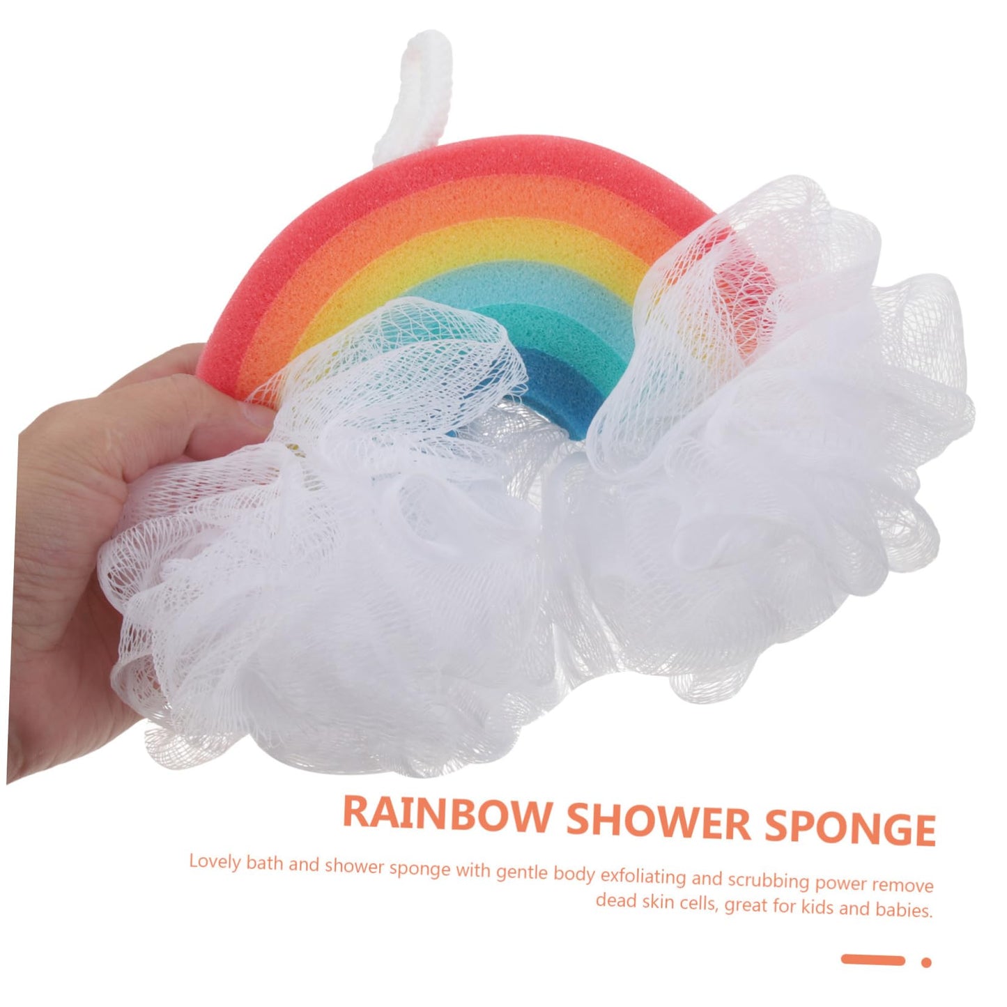 SOESFOUFU 2pcs Rainbow Bath Sponge Baby Towels and washcloths net Bath Sponge sponges for Washing The face Shower Sponge loofah Newborn Bath tub Kids Bath Scrubbers Washing Ball Toddler Miss