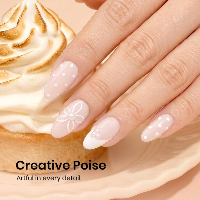 Beetles Nude Gel Nail Polish - Creamy Almond 15ML/0.51Fl Oz, Nude Gel Polish, Same Color Bottle, Soak Off UV LED Lamp Summer Nails Art, Long-Lasting Manicure Salon DIY French Nails Home