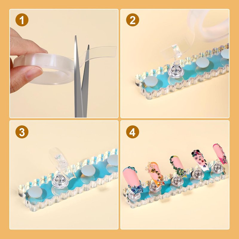 Fandamei Nail Stand - 2 Set Magnetic Acrylic Nail Holders for Easy Nail Art Practice | Ideal for Press-On Nails