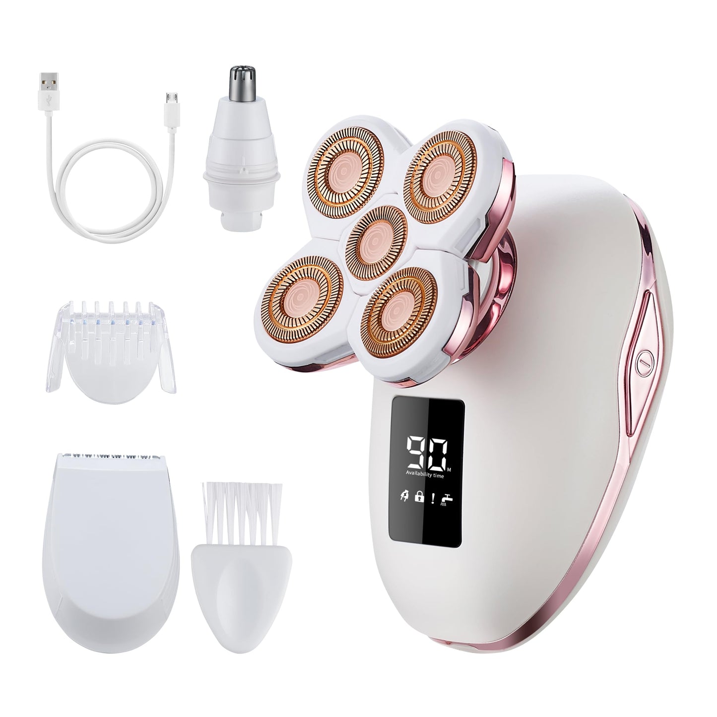 UPTARD Women's Electric Razors for Women Legs Pubic Facial Hair Removal 2 in 1 Womens Electric Shaver for Women,Bikini Trimmer for Lady,Waterproof (5D)