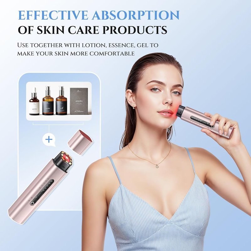Microcurrent Facial Device - 5-in-1 Skin Tightening & Lifting Machine | 5 Color Light Therapy for Face, Neck & Eyes