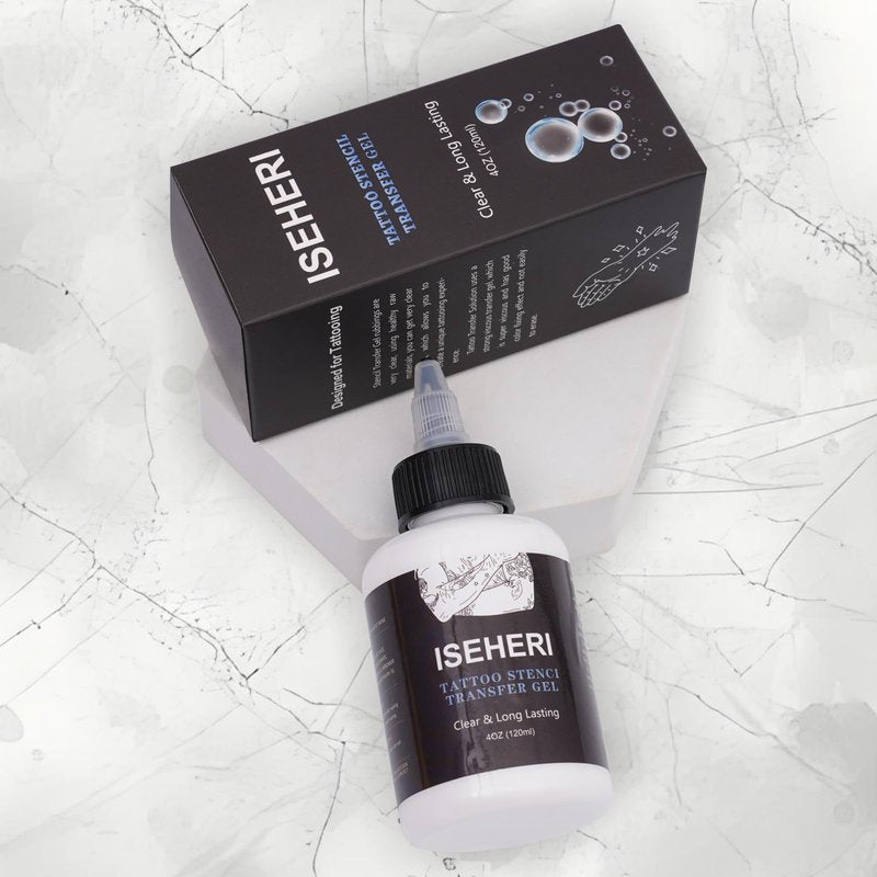 ISEHERI Tattoo Transfer Gel, 4oz Stencil Cream - Fast & Clear Long Lasting Solution for Tattoo Artists - Supplies