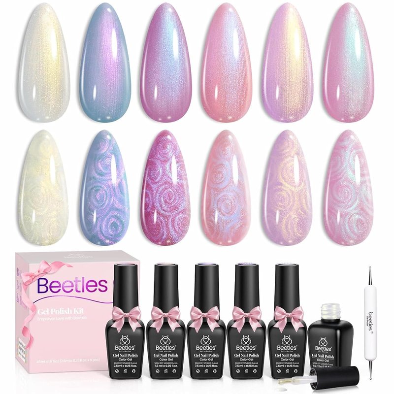 Beetles Pearl Gel Nail Polish - Shimmering Mermaid Colors for DIY Nail Art | 6 Soak Off Shades