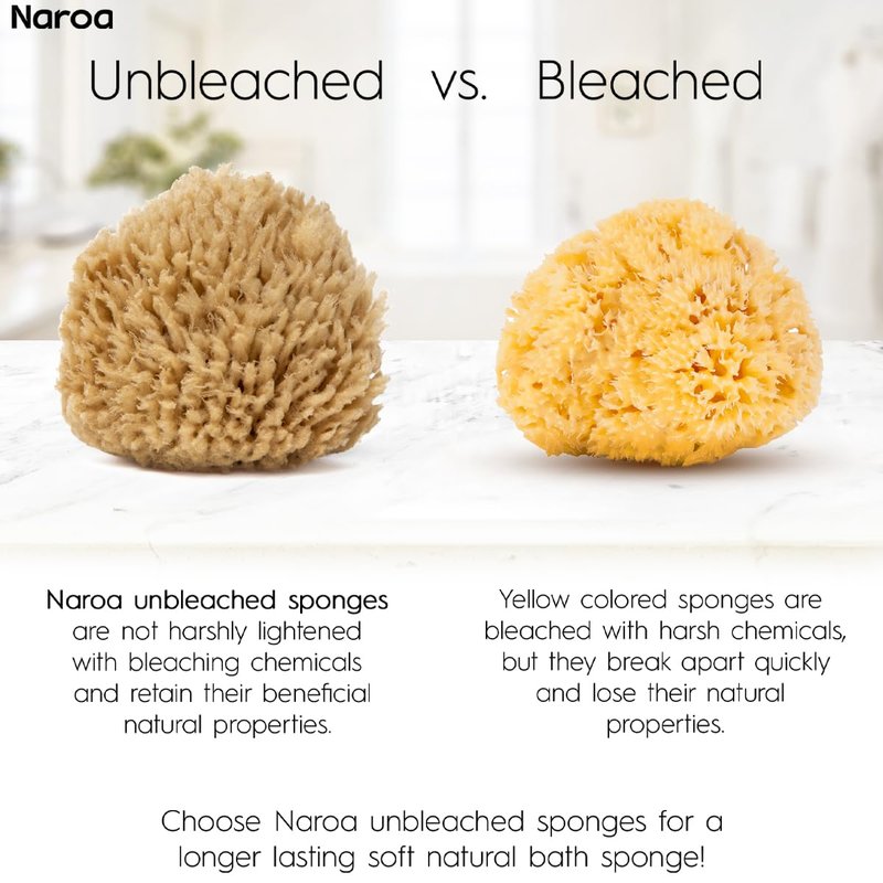 NAROA Natural Baby Bath Sponge in Gift Box | Premium Soft Wool Sea Sponge for Babies | Newborn Bath Time Essentials | Sustainable & Plastic Free (1 Pack)