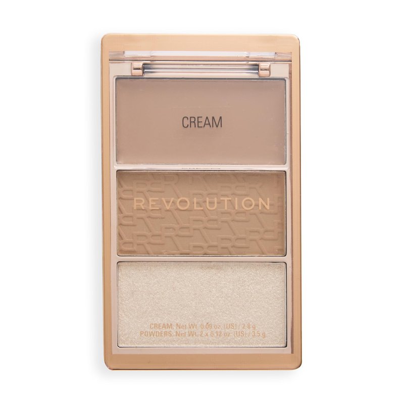Revolution, Bronze Icon Palette, Cream, Matte, & Shimmer Bronzer Trio for Buildable Glow, Infused with Hyaluronic Acid, Vegan & Cruelty-Free, Divine Fair, 0.09 oz