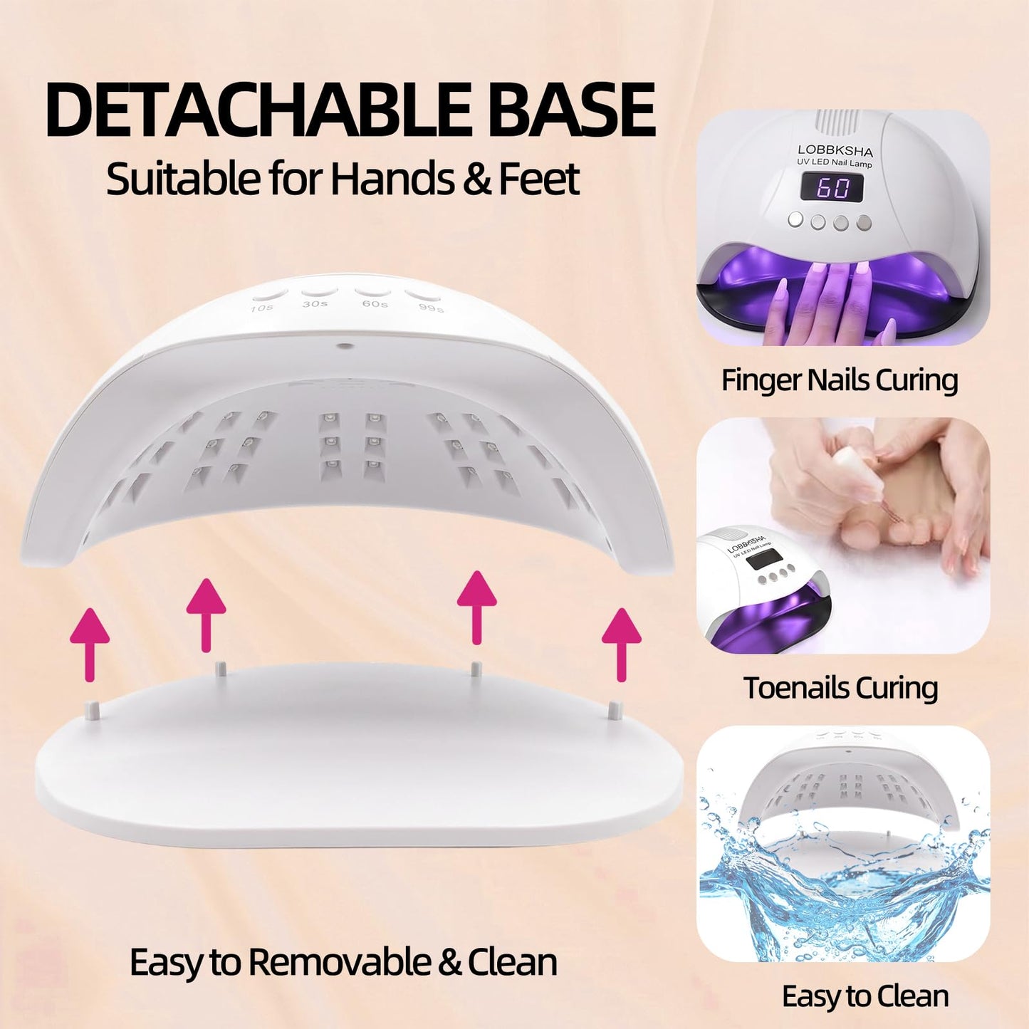 UV LED Nail Lamp, 280W Fast Curing Gel Nail Dryer for Gel Polish, Rhinestone Glue, Solid & Liner Gel, 4 Timers & Spacious Chamber with Smart Sensor, Professional 45Pcs LEDs for Home Salon Use