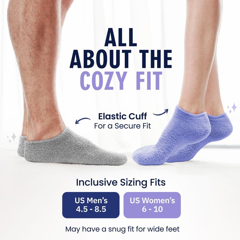 Dr. Frederick’s Original Moisturizing Gel Socks for Men & Women – Dry Feet & Cracked Heel Treatment – Full Foot Gel Lining with Mango Butter, Shea Butter, Jojoba & Coconut Oil (Purple Paradise)