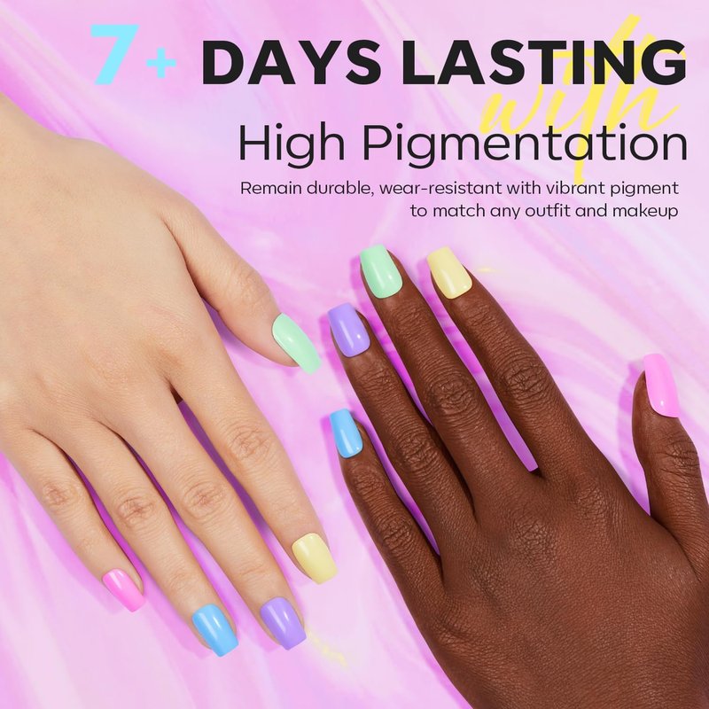 modelones Nail Polish Set, 6 Colors Spring Summer Easter Macaron Pastel Nail Polish Soft Pink Purple Blue Green Orange Quick Dry Nail Polish Kit Salon Home DIY Manicure Kit Gift For Women Girl
