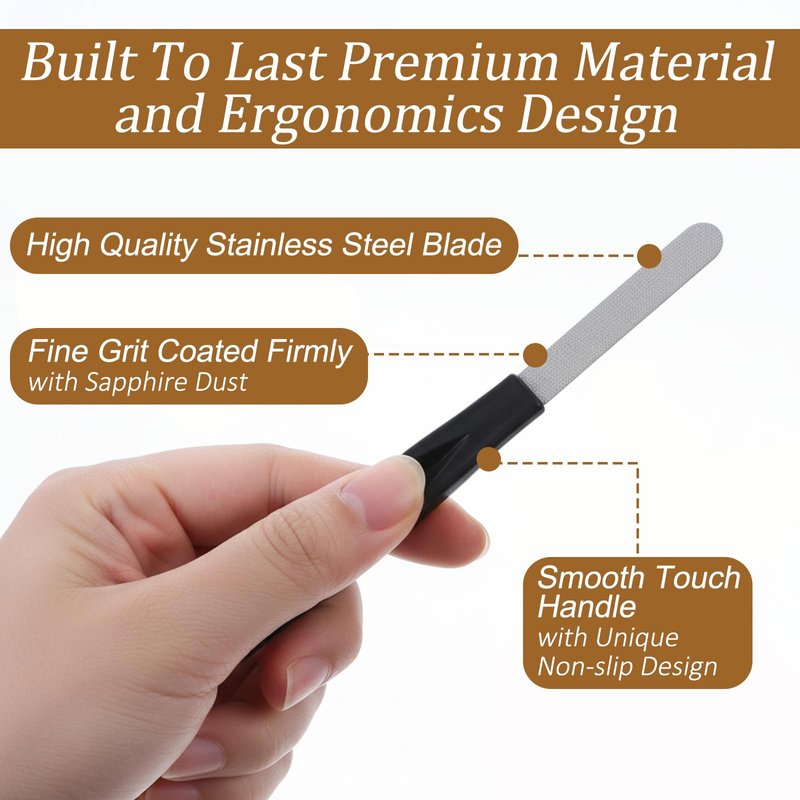 6 Pack Metal Nail Files Stainless Steel Sapphire Nail File, 5 Inches Professional Fingernail Files, Double Sided Grit Manicure Pedicure Tool for Natural Gel Acrylic Nails