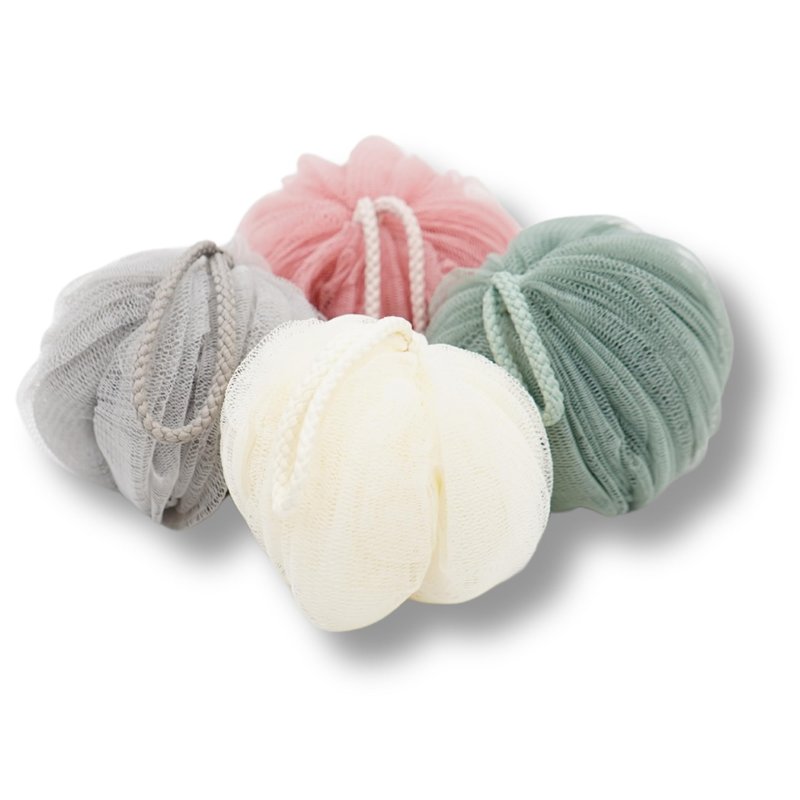 AG Daily Essentials Pack of 4 Shower Loofah Sponge Body Scrubber, Shower Scrubber for Men Women Bath Sponges Mesh Balls, Body Wash Scrubber for Use in Shower (MultiColor1)