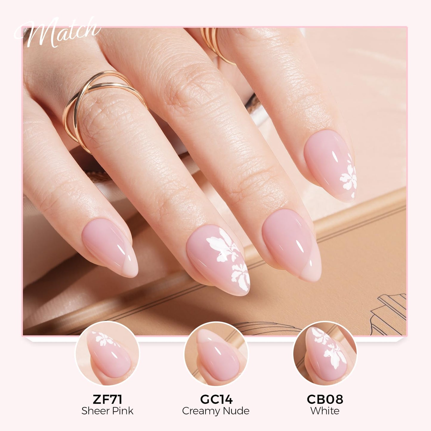 TOMICCA Sheer Pink Gel Nail Polish, 15ml Jelly Pink Gel Polish，Soak Off UV LED，Color Long Lasting Sheer Translucent Nail Art Manicure French Salon Gifts For Woman