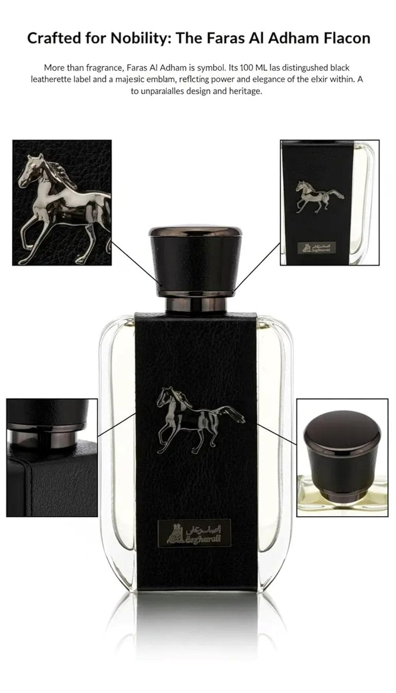 Faras Al Adham Eau de Parfum 100ml - Premium Wood Scent for Men | Long-Lasting Oriental Cologne