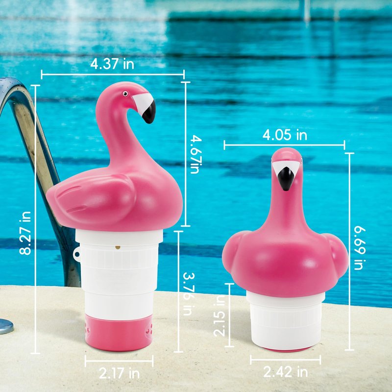 b&h Pool Chlorine Floater for 1" Tab ONLY, Mini Floating Chlorine Dispenser for Pools, Hot Tub, Premium Adjustable Floater - Suitable for Small & Large Pools (red)
