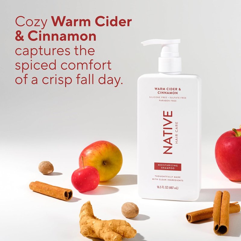 Native Warm Cider & Cinnamon Shampoo & Conditioner | Naturally Derived, Sulfate & Dye Free - 2-Pack for All Hair Types