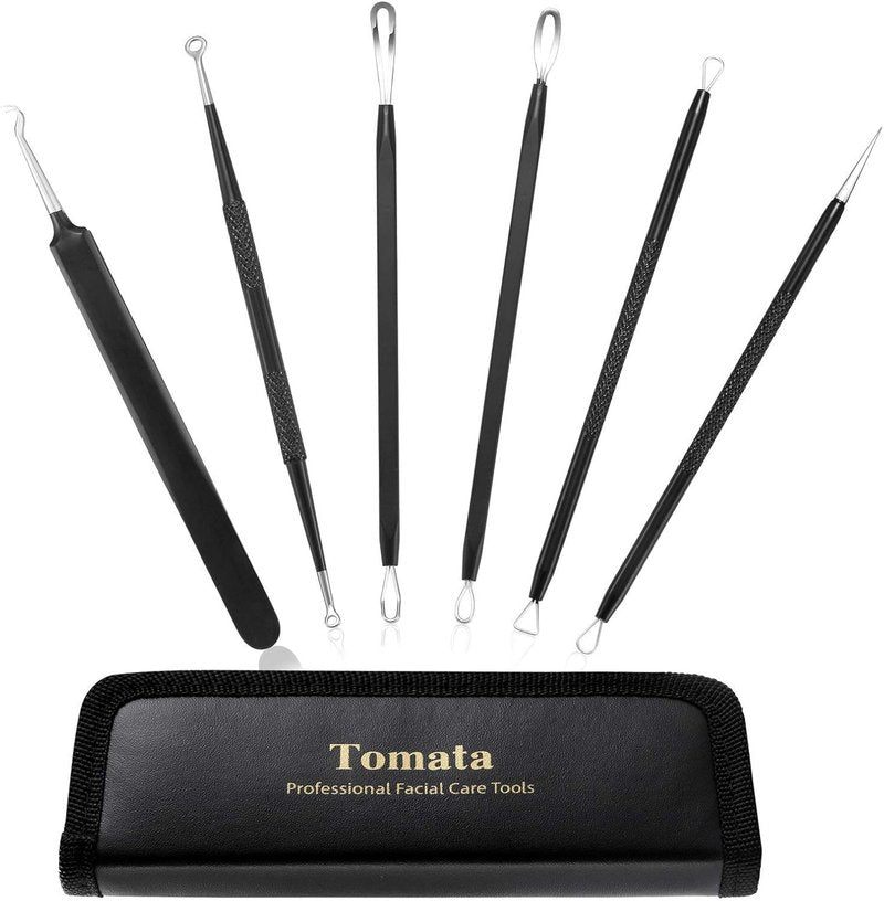 Skiennix Blackhead Remover Tool Kit - 6-Piece Professional Stainless Steel Comedone Extractors