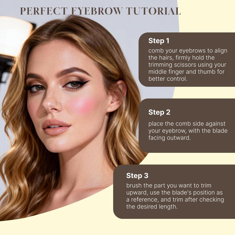3Pcs 2 in 1 Eyebrow Scissors with Comb and Brush Set Professional Eyebrow Trimmer for Women and Men Stainless Steel Beauty Grooming Tools for Shaping and Makeup Prep