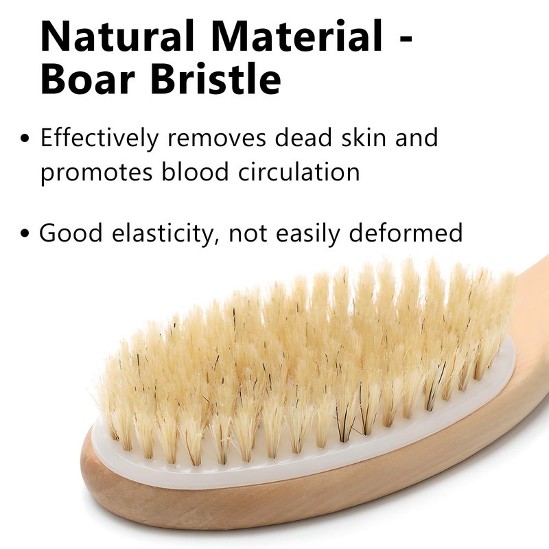 Jaasuee Natural Wooden Dry Brush for Exfoliating and Detoxifying, Featuring Biodegradable Sisal Fibers, Skin-Enhancing Body Brush for Luminous and Smooth Skin, Brown