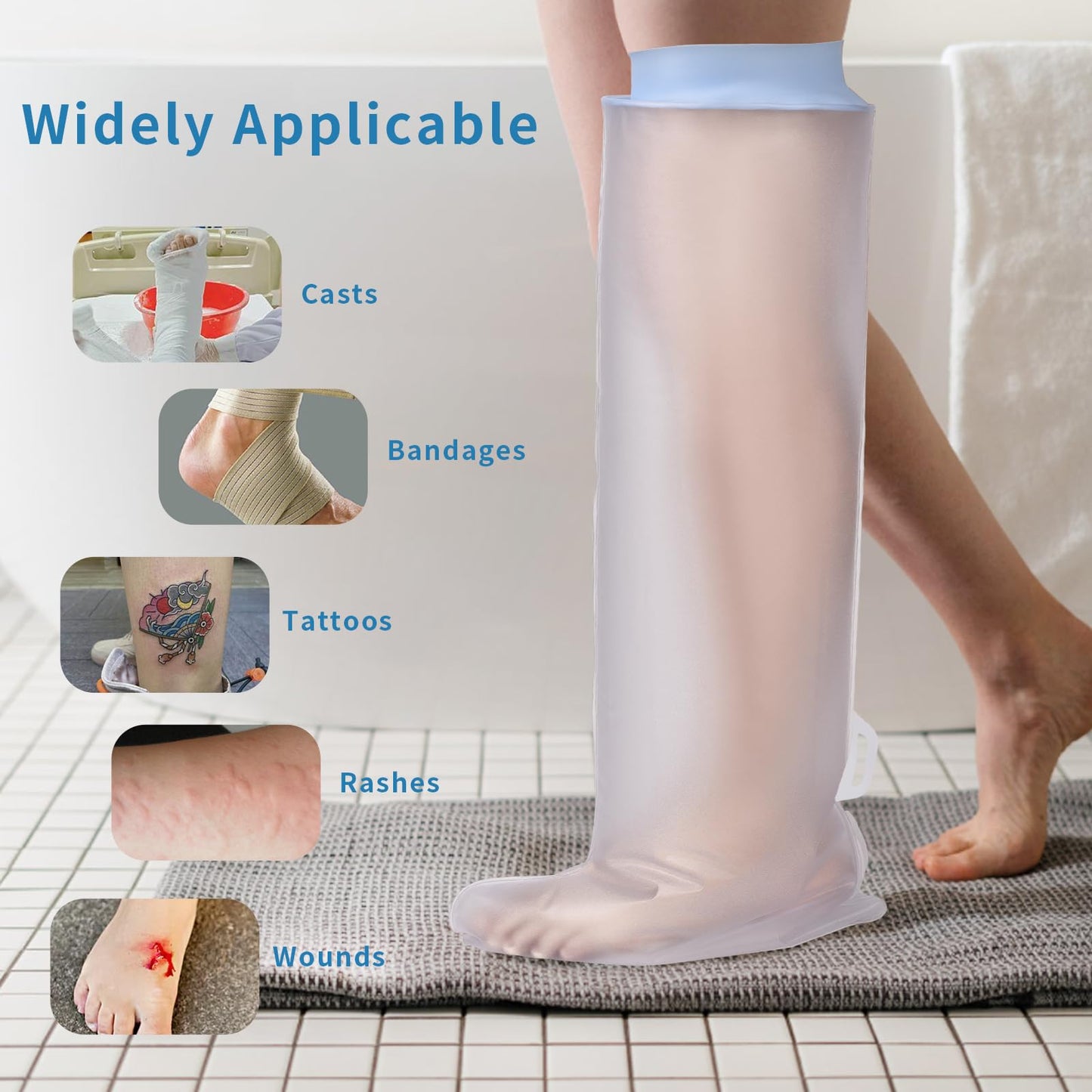 VALLEYWIND Waterproof Kids Leg Cast Cover for Showering Cast Covers for Shower Leg Kids Child Reusable Shower Bag for Leg Cast Protector for Leg, Foot, Ankle Wound
