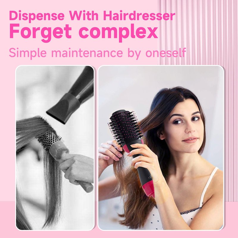 4-in-1 Hair Dryer Brush - Ionic Ceramic Titanium Brush Blow Dryer Hot Air Styler for Frizz-Free Blowouts, Salon Volumizer & Straightener with ALCI Safety Plug, 3 Heat Settings