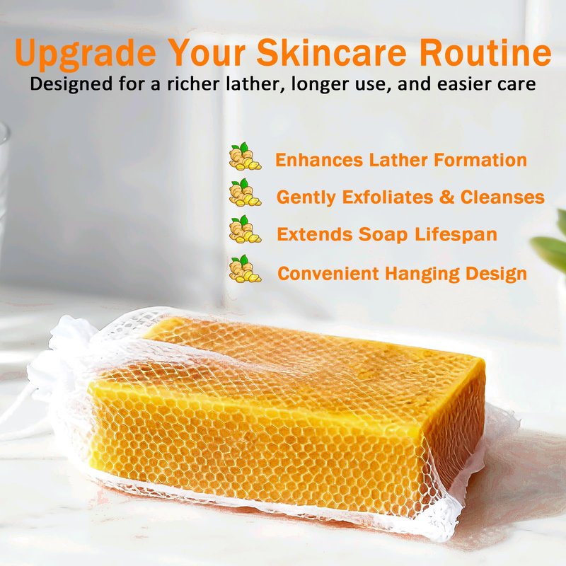 Calzzle Kojic Acid Soap 4PCS, Dark Spot Remover & Brightening with Turmeric, Vitamin C & Retinol, Moisturizing with Collagen & Shea Butter, Gentle for Face and Body, With Soap Holder & Net, 110g Each