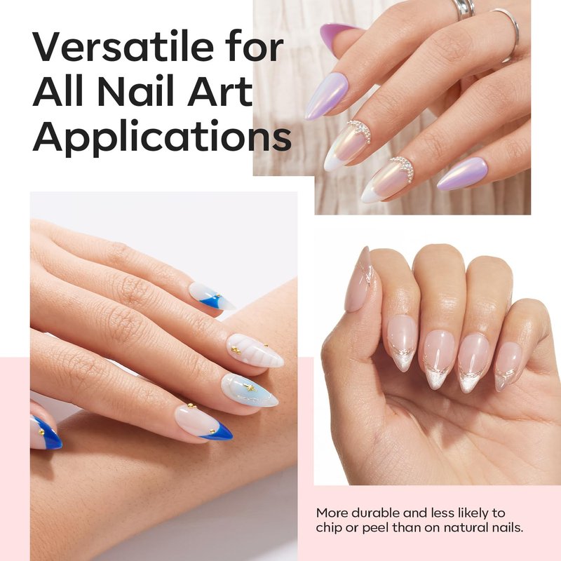 Modelones Medium Almond Gel Nail Tips, 510Pcs Half Cover Fake Press on Nails Tips Pre-Etched Clear Natural Fit Acrylic Gel False Nails for Extension DIY Salon 15Sizes